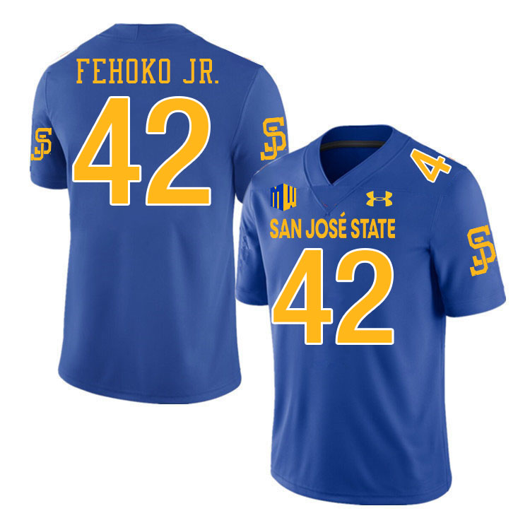 San Jose State Spartans #42 Viliami Fehoko Jr. College Football Jerseys,Uniforms-Royal